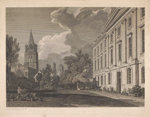 Kilátás a Krisztus-székesegyházra és a Corpus Christi College egy részére alkotó: James Basire