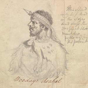 Woodage Asahel ünnepélyes fejpántot visel alkotó: James Bruce