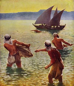 Horgászat a galileai tavon alkotó: James Clark