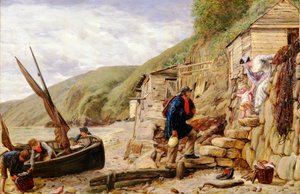 Isten hozott, Bonny Boat! A halász visszatérése, jelenet Clovellyben, Észak-Devonban, 1856