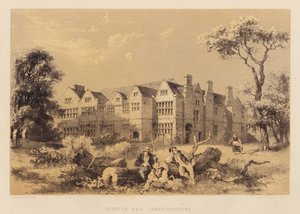 Sawston Hall, Cambridgeshire (akvatinta) alkotó: James Dafforne
