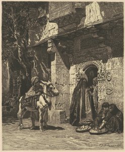 Egy kairói hölgy látogatása alkotó: James David Smillie, after Frederic Arthur Bridgman