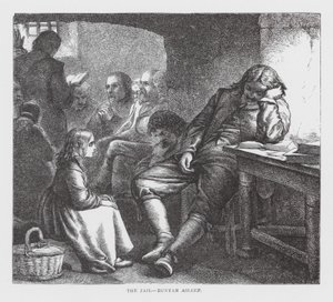 A börtön, Bunyan alszik (metszet) alkotó: James Dawson Watson