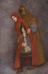 Shakespeare A velencei kalmár című műve: Lorenzo és Jessica (színes litográfia) alkotó: James Dromgole Linton