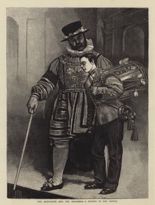 A Beefeater és a dobos, egy vázlat a toronyban alkotó: James Dromgole Linton