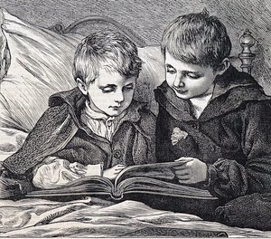 testvéreket ábrázoló illusztráció alkotó: James Dromgole Linton