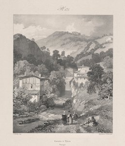 Thiers vízesései, Auvergne alkotó: James Duffield Harding