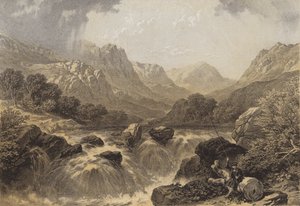 A Tummel esése (chromolitho) alkotó: James Duffield Harding