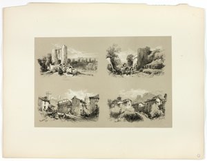 Frejus, Beaucaire, Chateau, a festői választékból alkotó: James Duffield Harding