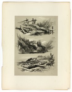 Uri és Brunnen-tó, a Festői válogatásokból alkotó: James Duffield Harding