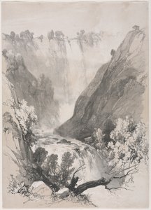 Vázlatok itthon és külföldön: Terni vízesése, 1830. alkotó: James Duffield Harding