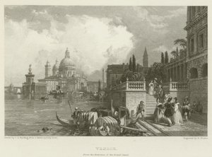 Velence, a Canal Grande bejáratától alkotó: James Duffield Harding