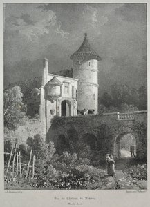 Festői és romantikus utazások az ókori Franciaországban. Franche-Comté: Frasne várának kilátása alkotó: James Duffield Harding