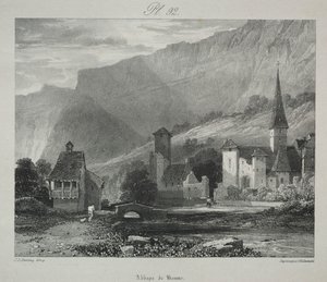 Festői és romantikus utazások az ókori Franciaországban. Franche Comté: Baume-i apátság, Baume-les-Messieurs alkotó: James Duffield Harding