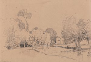 Fűzfa patak mellett, ló és szekér átkelő hídja alkotó: James Duffield Harding