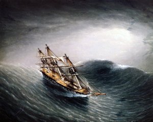 Schooner a nehéz tengeren