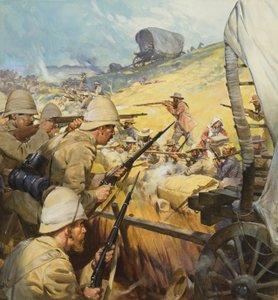 Boer War Skirmish (gouache on paper) alkotó: James Edwin McConnell