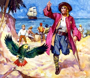 Long John Silver és papagája alkotó: James Edwin McConnell