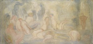 Fürdő lányok (ívelt és hullámzó vonalak) 1911 (olaj, vászon) alkotó: James Ensor