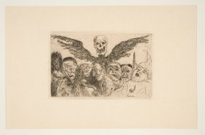 Les septs p?ch?s capitaux domin?s par la mort (A halál által uralt hét halálbűn), a Les p?ch?s capitaux (A halálos bűnök) portfóliójából alkotó: James Ensor