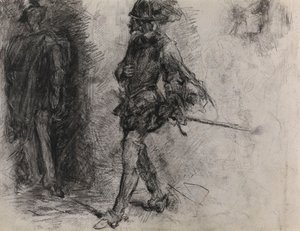 Árnyékban álló spanyol férfi, egy másik férfi és egy profilból látható fej alkotó: James Ensor