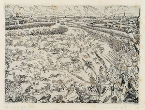 A Golden Spurs csata alkotó: James Ensor