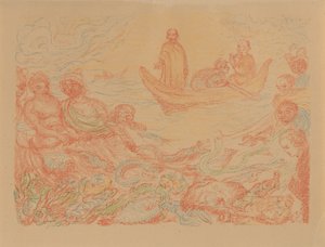 XIII. A csodálatos halászat (forrás: Jelenetek Krisztus életéből) alkotó: James Ensor