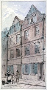 Házak a Blackhorse Alley-ben, a Fleet Street-en, City of London, 1850