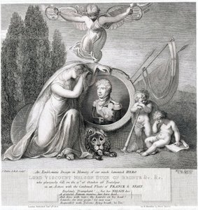 Ikonikus rajz néhai hősünk, Lord Viscount Horatio Nelson (1758-1805) emlékére. alkotó: James Fittler