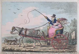 Egy Cockney és felesége Wycombe-ba megy, Hannah Humphrey adta ki 1805-ben (kézzel színezett rézkarc akvatintával)