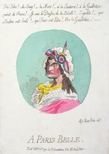 A Paris Belle, Hannah Humphrey adta ki 1794-ben (kézzel színezett rézkarc)