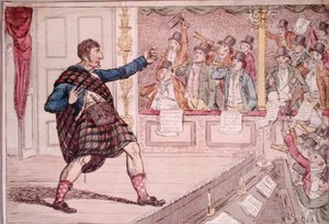 Macbeth zsolozsmájának paródiája a Covent Garden Színházban, Walker kiadó 1809-ben (kézzel színezett rézkarc) alkotó: James Gillray