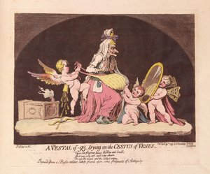 Egy -93-as Vestal, a Cestus of Venus, kocsma. 1793 (kézzel színezett metszet) alkotó: James Gillray