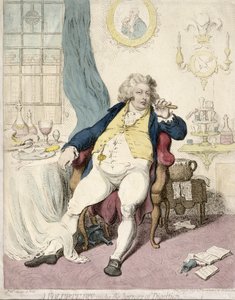 Hannah Humphrey 1792-ben kiadott önkéntes munkája az emésztés borzalmai alatt (kézzel színezett rézkarc)