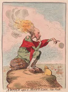 Boszorkány a hegyek szélén; lásd; Fuzelli, kocsma. 1791 (kézzel színezett metszet)