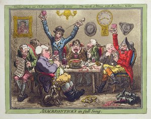Az Anacreontick teljes dala, Hannah Humphrey adta ki 1801-ben (rézkarc, metszet aquatintával és wc)