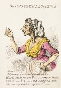 Billingsgate Eloquence, Hannah Humphrey 1795-ben, kézzel színezett metszet 191281