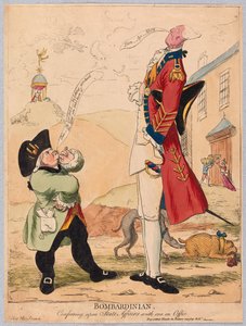 Bombardinian, államügyekről tanácskozik egy hivatalban, pub. 1779 (kézzel színezett metszet)