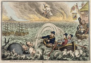 Brit Tars, amely a dán flottát vonszolja a kikötőbe, vagy a The Broadbottom Leviathan, aki megpróbálja elárasztani Billy régi csónakját, és a kis korzikai, amely az Ambíció felhőin kóvályog, 1807 (kézzel színezett rézkarc