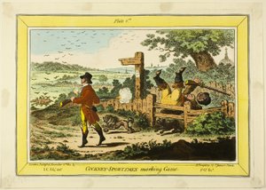 Cockney Sportsmen jelölő játék alkotó: James Gillray
