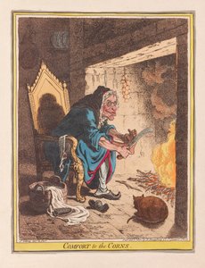 Kényelem a tyúkszemnek, kocsma. 1800 (kézzel színezett gravírozás)