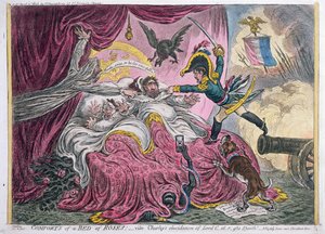 Egy rózsaágy kényelmei, Hannah Humphrey 1806-ban (kézzel színezett rézkarc akvatintával)
