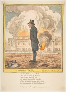 O.P. tanácsos – Színházi Szabadságaink Védelmezője, 1809. december 5. alkotó: James Gillray