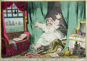 Dido in Despair, kiadta Hannah Humphrey, 1801 (kézzel színezett metszet)