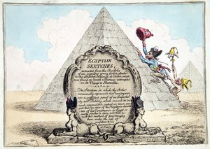 Egyiptomi vázlatok, megjelent Hannah Humphrey 1799-ben (kézzel színezett metszet)