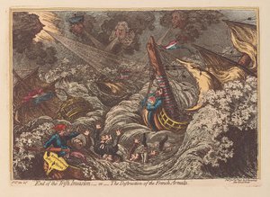 Az ír invázió vége vagy A francia Armada pusztulása, kocsma. 1797 (kézzel színezett metszet)