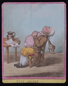 Fast Asleep, Hannah Humphrey adta ki 1806-ban (kézzel színezett rézkarc) (lásd még: 189789)