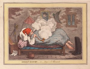 Német luxus vagy Repos a LAllemande, pub. 1800 (kézzel színezett gravírozás)