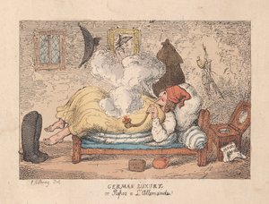 Német luxus vagy Repos a LAllemande, pub. 1800 (kézzel színezett gravírozás)