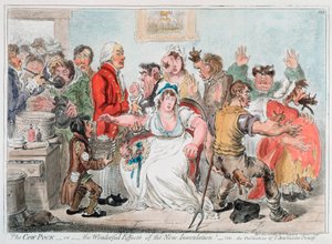 Gillray rajzfilm a himlő elleni oltásról tehénhimlő szérummal, 1802
